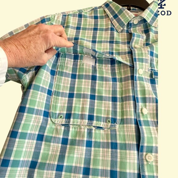 IZOD Men's SurfCaster Cooling Sports Fishing Short Sleeve Button Down Shirt - Picture 6 of 10